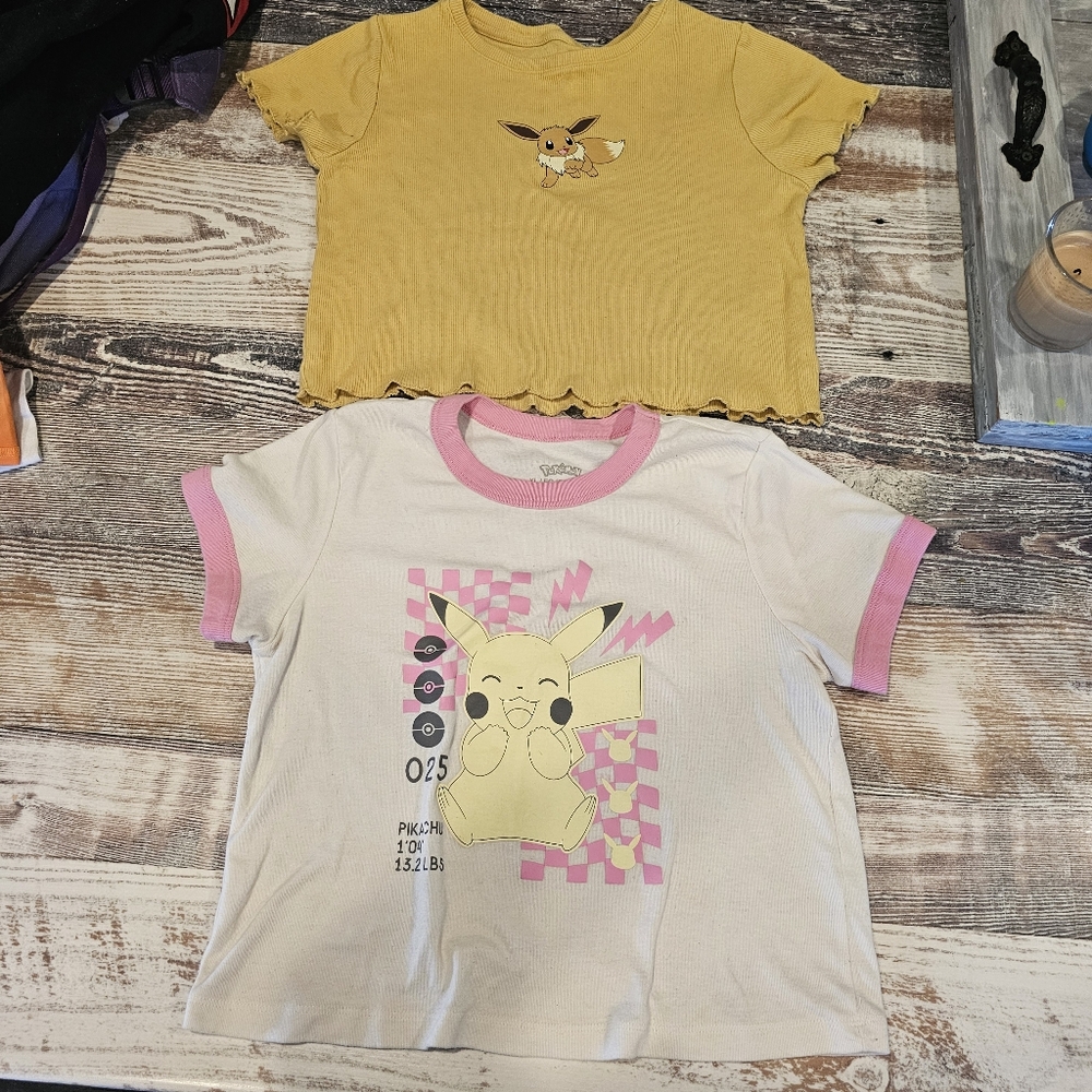 Set of pokemon crop tops Girls size 14/16